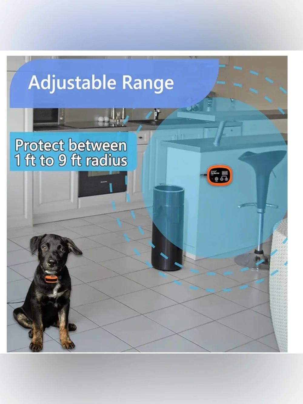 Indoor Pet Barrier for Dogs, Wireless Indoor Electric Fence (2 Dog System) New